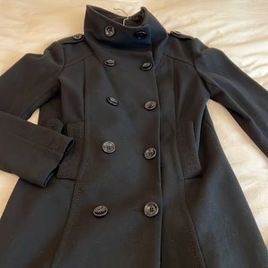 🧥 H&M men’s small wool mid length pea coat cowl neck